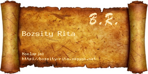 Bozsity Rita névjegykártya